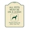 Signmission Designer Series-All Pets Must Be On A Leash Please Clean Up After Your Pet, 24" x 18", TG-1824-9998 A-DES-TG-1824-9998 - alternate 1